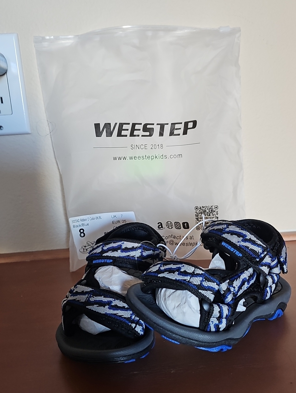 Kids Blue & Black Sport Sandals
